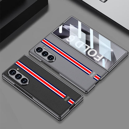 For Samsung Galaxy Z Fold6 GKK Integrated Plating Leather Full Coverage Phone Case(Black)