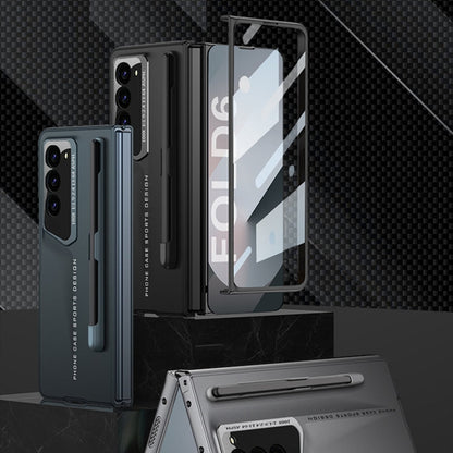 For Samsung Galaxy Z Fold6 GKK Integrated Blade Ultra-thin Full Coverage Phone Case with Pen Slot, Not Included Pen(Black)