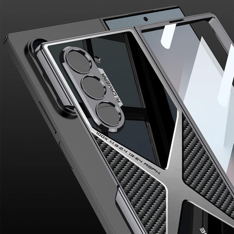 For Samsung Galaxy Z Fold6 GKK Integrated Leather Electroplating Supersonic Speed Shockproof Phone Case(Mountain Gray)