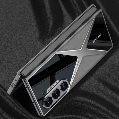 For Samsung Galaxy Z Fold6 GKK Integrated Leather Electroplating Supersonic Speed Shockproof Phone Case(Carbon Fibre)
