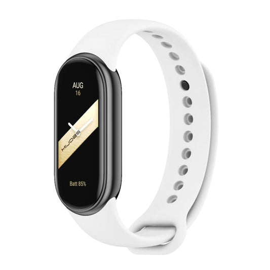 For Xiaomi Smart Band 10 / 9 / 8 MIJOBS Metal Buckle Solid Color Silicone Watch Band(White)