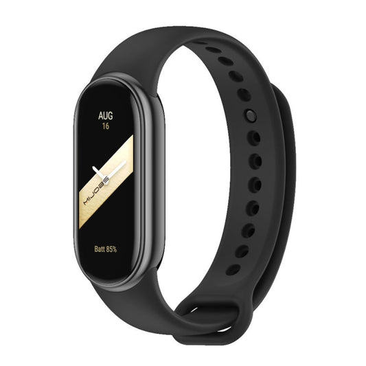 For Xiaomi Smart Band 10 / 9 / 8 MIJOBS Metal Buckle Solid Color Silicone Watch Band(Black)