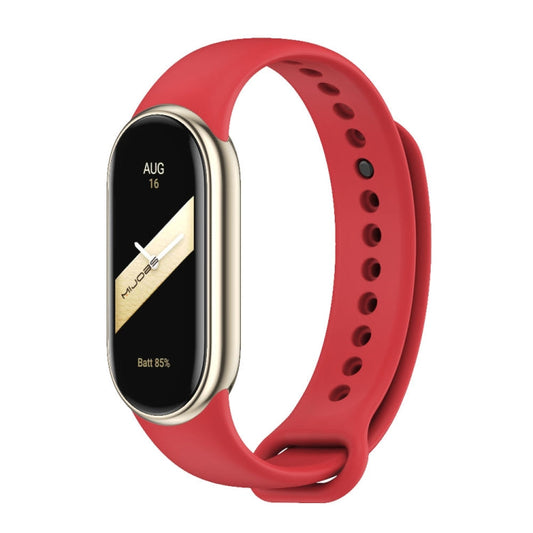 For Xiaomi Smart Band 10 / 9 / 8 MIJOBS Metal Buckle Solid Color Silicone Watch Band(Red)
