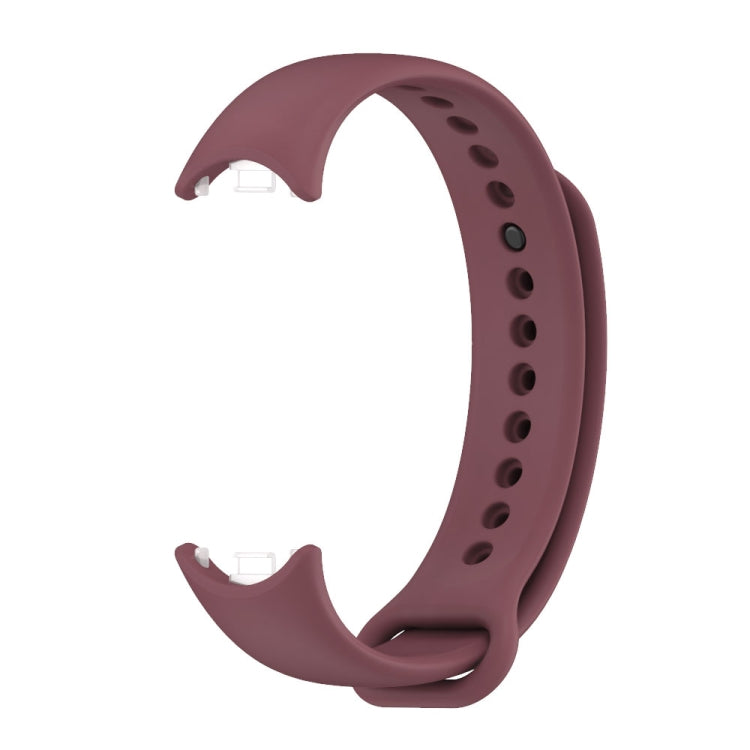 For Xiaomi Smart Band 10 / 9 / 8 MIJOBS Metal Buckle Solid Color Silicone Watch Band(Wine Red)