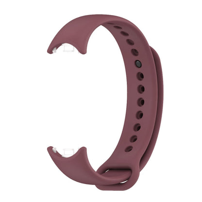For Xiaomi Smart Band 10 / 9 / 8 MIJOBS Metal Buckle Solid Color Silicone Watch Band(Wine Red)