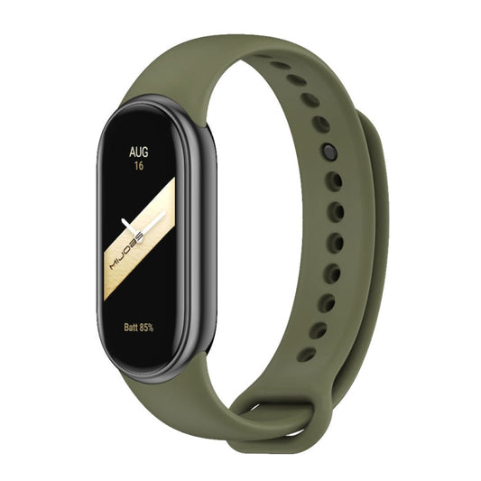 For Xiaomi Smart Band 10 / 9 / 8 MIJOBS Metal Buckle Solid Color Silicone Watch Band(Army Green)