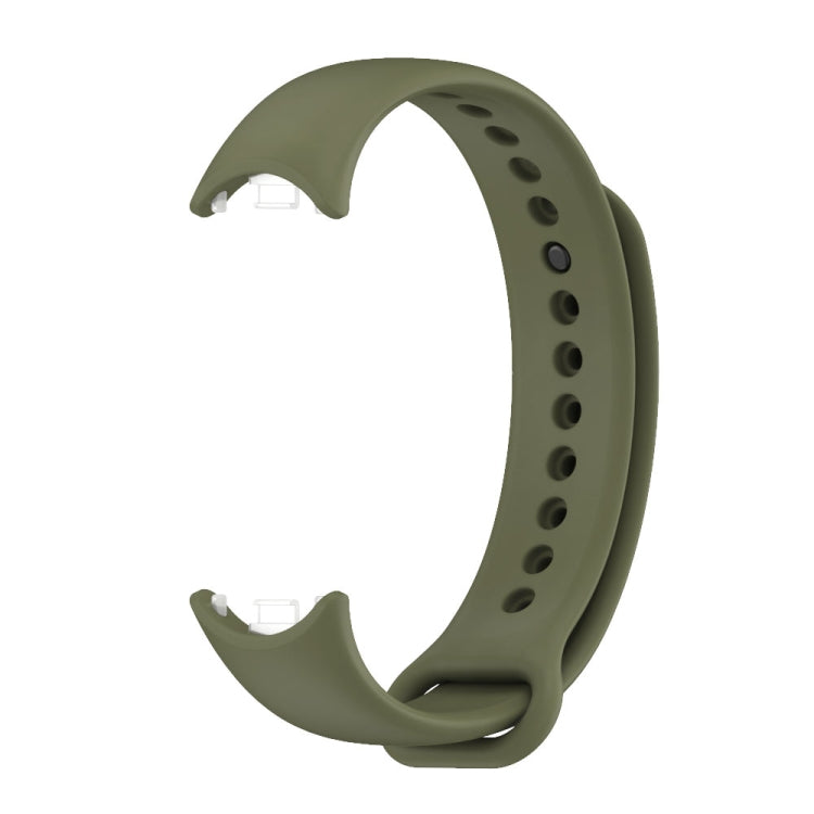 For Xiaomi Smart Band 10 / 9 / 8 MIJOBS Metal Buckle Solid Color Silicone Watch Band(Army Green)