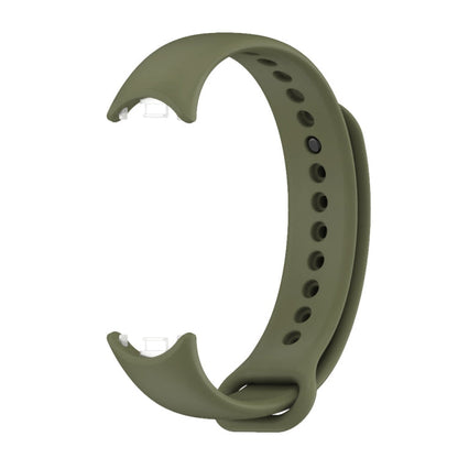 For Xiaomi Smart Band 10 / 9 / 8 MIJOBS Metal Buckle Solid Color Silicone Watch Band(Army Green)