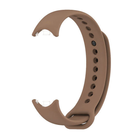 For Xiaomi Smart Band 10 / 9 / 8 MIJOBS Metal Buckle Solid Color Silicone Watch Band(Coffee Color)