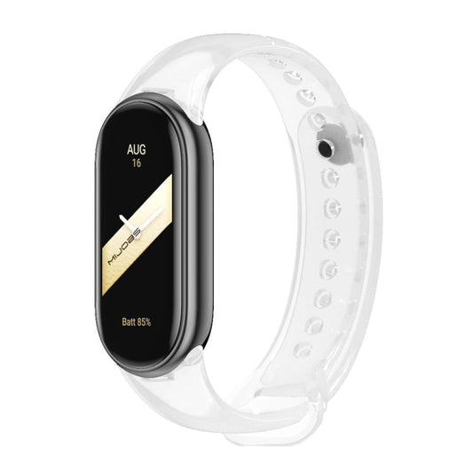 For Xiaomi Smart Band 10 / 9 / 8 MIJOBS Metal Buckle Solid Color Silicone Watch Band(Transparent)