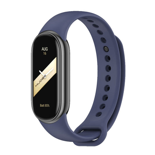 For Xiaomi Smart Band 10 / 9 / 8 MIJOBS Metal Buckle Solid Color Silicone Watch Band(Midnight Blue)