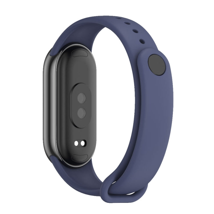 For Xiaomi Smart Band 10 / 9 / 8 MIJOBS Metal Buckle Solid Color Silicone Watch Band(Midnight Blue)