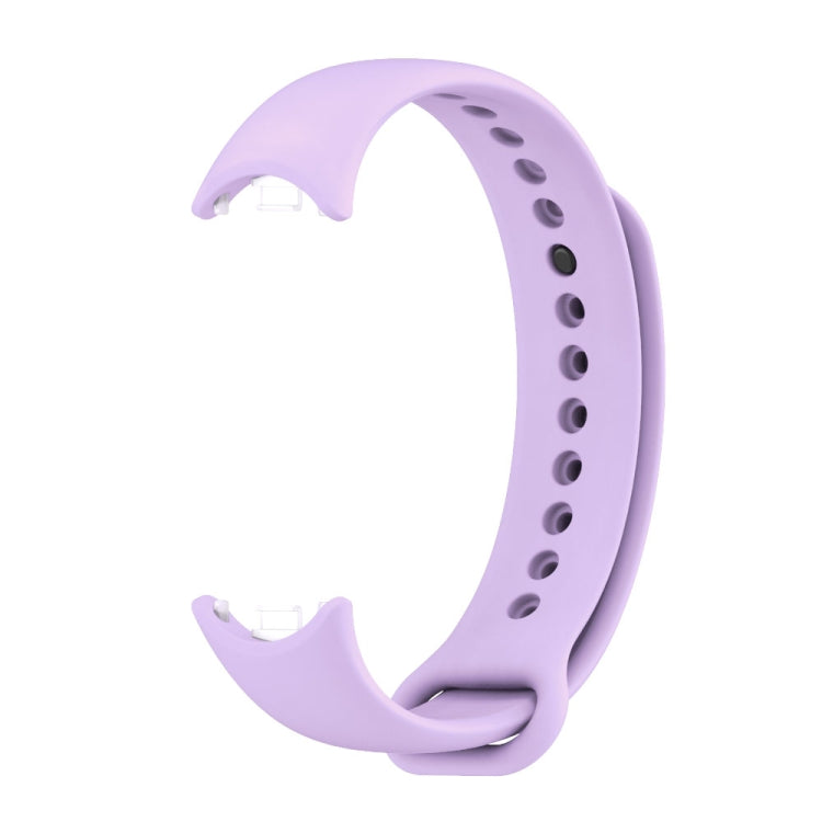 For Xiaomi Smart Band 10 / 9 / 8 MIJOBS Metal Buckle Solid Color Silicone Watch Band(Taro Purple)