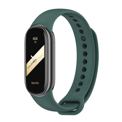 Pour Xiaomi Smart Band 10 / 9 / 8 MIJOBS Bracelet de montre en silicone de couleur unie avec boucle en métal (bleu corbeau)