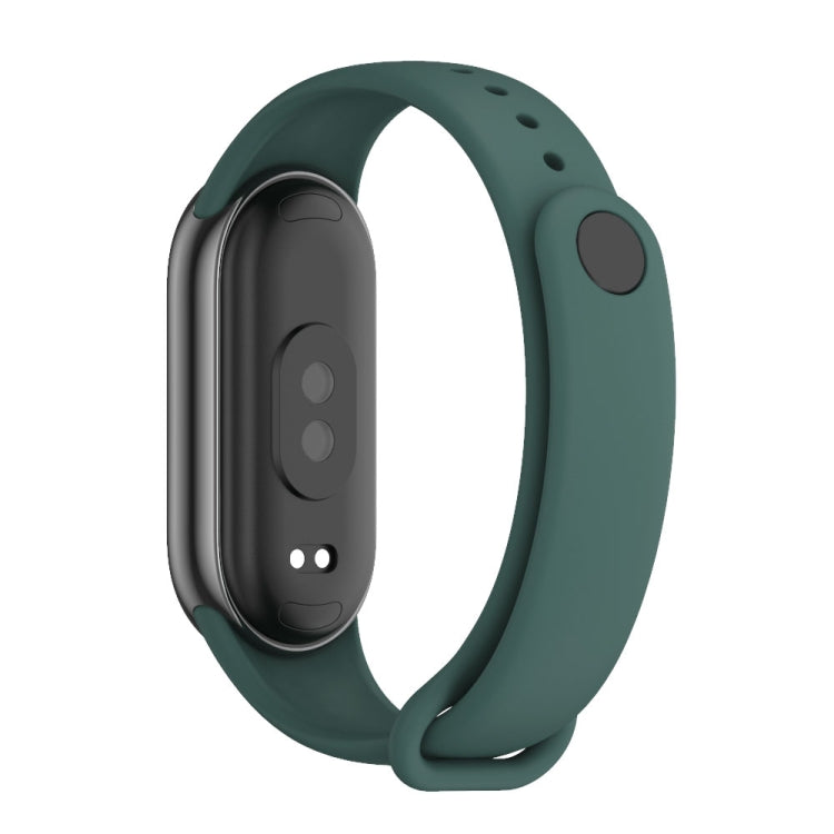 Pour Xiaomi Smart Band 10 / 9 / 8 MIJOBS Bracelet de montre en silicone de couleur unie avec boucle en métal (bleu corbeau)