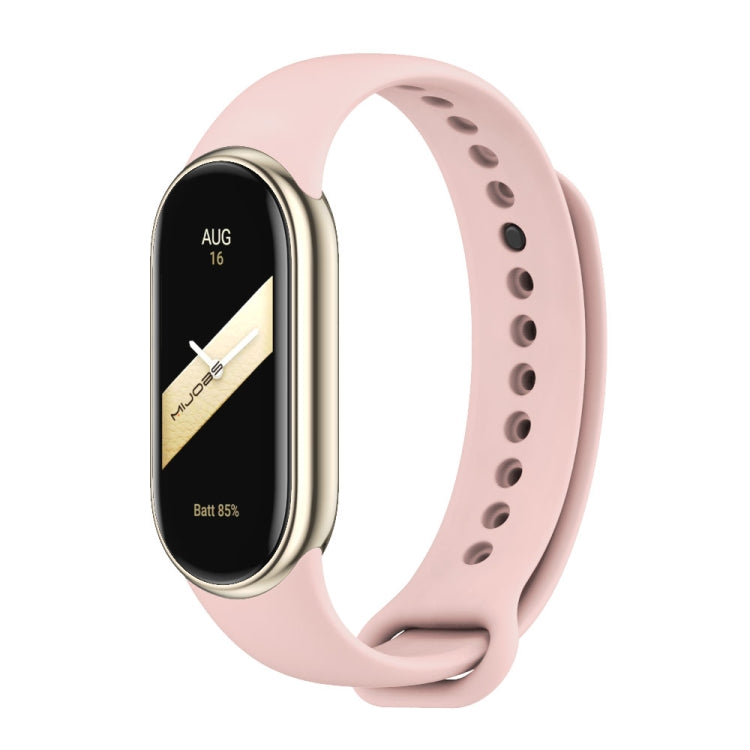 For Xiaomi Smart Band 10 / 9 / 8 MIJOBS Metal Buckle Solid Color Silicone Watch Band(Pink)