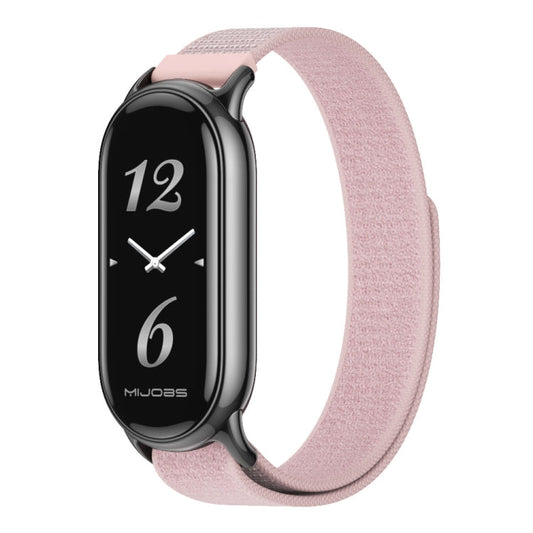 For Xiaomi Smart Band10 / 9 / 8 MIJOBS Nylon Watch Band Wristband(Pink Black)