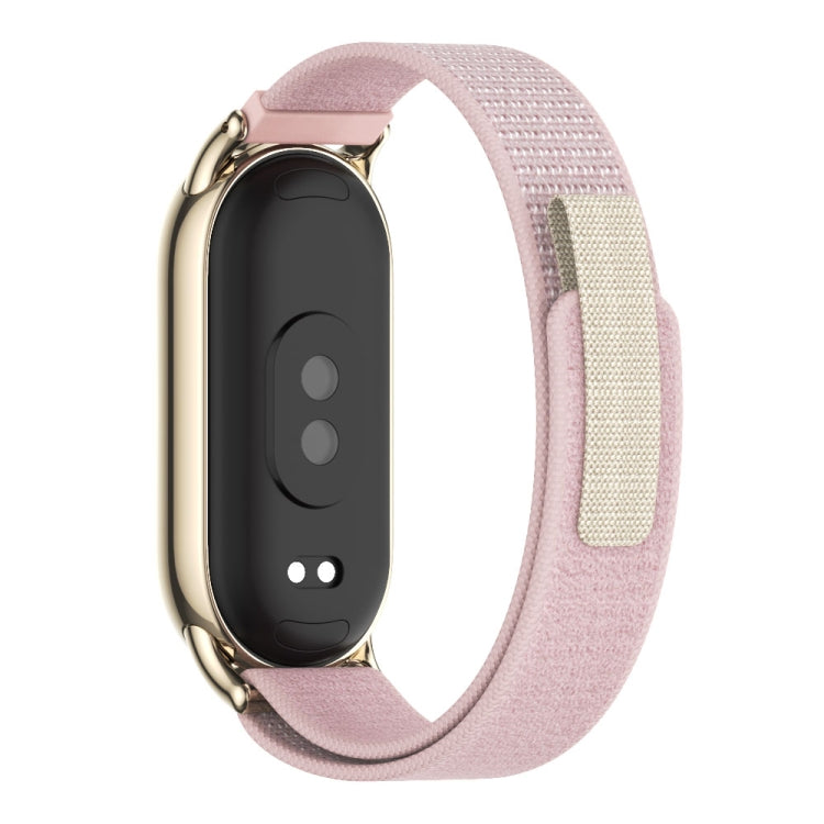 For Xiaomi Smart Band 9 / 8 MIJOBS Nylon Watch Band Wristband(Pink Light Gold)