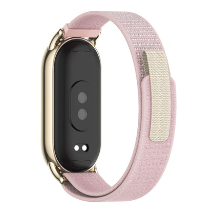 For Xiaomi Smart Band 9 / 8 MIJOBS Nylon Watch Band Wristband(Pink Light Gold)