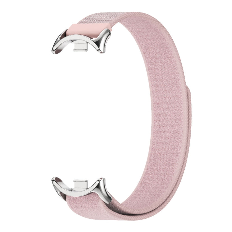 For Xiaomi Smart Band 9 / 8 MIJOBS Nylon Watch Band Wristband(Pink Silver)