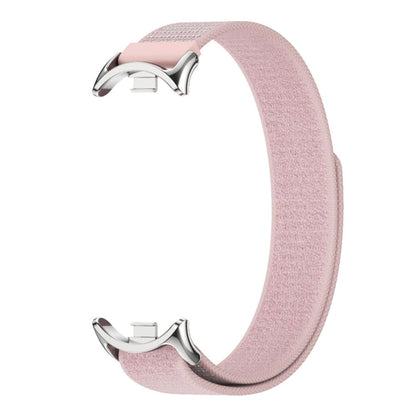 For Xiaomi Smart Band 9 / 8 MIJOBS Nylon Watch Band Wristband(Pink Silver)