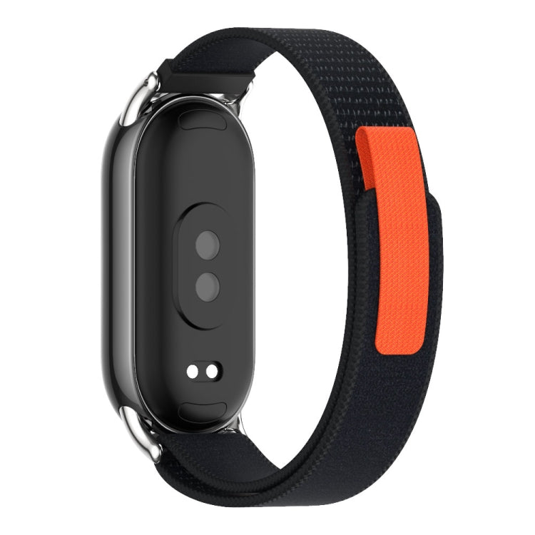 For Xiaomi Smart Band 9 / 8 MIJOBS Nylon Watch Band Wristband(Black Silver)