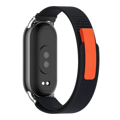 For Xiaomi Smart Band 9 / 8 MIJOBS Nylon Watch Band Wristband(Black Silver)