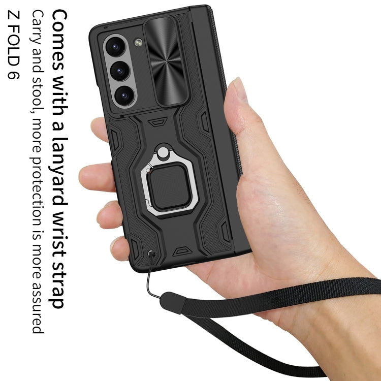 Pour Samsung Galaxy Z Fold6 GKK Coque de téléphone en alliage pliant intégrée avec boîte à stylo, stylo non inclus (Gris Montagne)