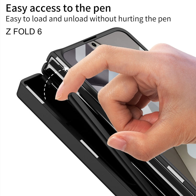 Pour Samsung Galaxy Z Fold6 GKK Coque de téléphone en alliage pliant intégrée avec boîte à stylo, stylo non inclus (Gris Montagne)