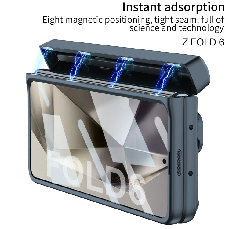 Pour Samsung Galaxy Z Fold6 GKK Coque de téléphone en alliage pliant intégrée avec boîte à stylo, stylo non inclus (Gris Montagne)
