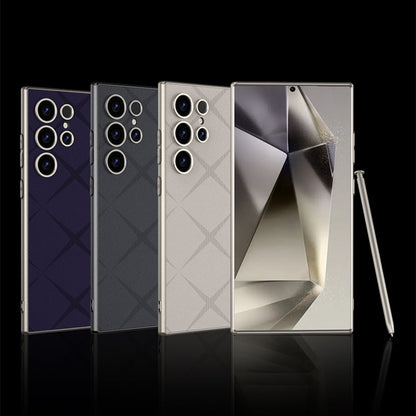For Samsung Galaxy S24 Ultra 5G GKK Asterism Metal Paint Skin Feel Leather Full Coverage Phone Case, Not Included Pen(Grey)