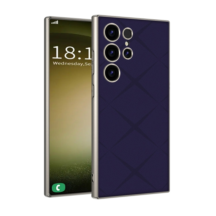 For Samsung Galaxy S23 Ultra 5G GKK Asterism Metal Paint Skin Feel Leather Full Coverage Phone Case, Not Included Pen(Purple)