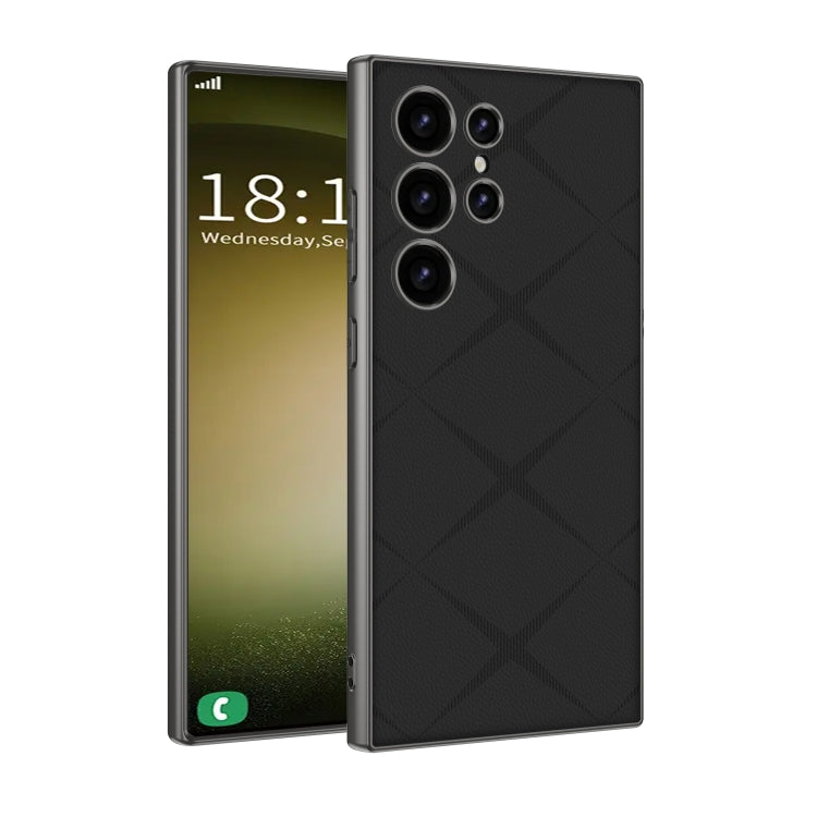 For Samsung Galaxy S23 Ultra 5G GKK Asterism Metal Paint Skin Feel Leather Full Coverage Phone Case, Not Included Pen(Black)