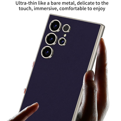 For Samsung Galaxy S23 Ultra 5G GKK Metal Paint Skin Feel Leather Full Coverage Phone Case(Black)