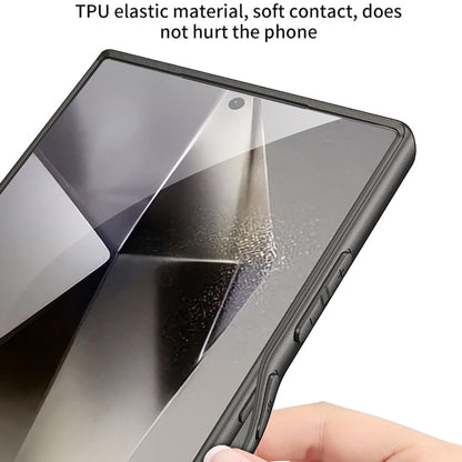 For Samsung Galaxy S23 Ultra 5G GKK Metal Paint Skin Feel Leather Full Coverage Phone Case(Black)