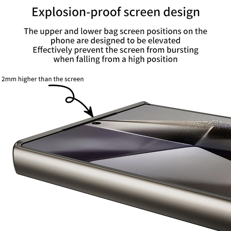 For Samsung Galaxy S23 Ultra 5G GKK Metal Paint Skin Feel Leather Full Coverage Phone Case(Titanium Grey)