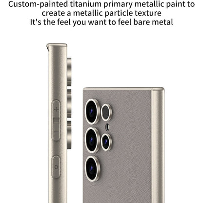 For Samsung Galaxy S23 Ultra 5G GKK Metal Paint Skin Feel Leather Full Coverage Phone Case(Titanium Grey)