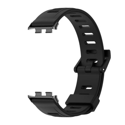 For Honor Band 10 / 9 MIJOBS Flat Hole Breathable TPU Watch Band(Black)