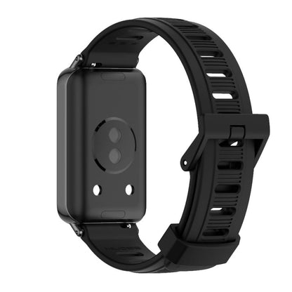 For Honor Band 10 / 9 MIJOBS Flat Hole Breathable TPU Watch Band(Black)