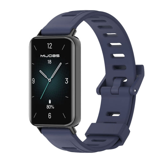 For Honor Band 10 / 9 MIJOBS Flat Hole Breathable TPU Watch Band(Midnight Blue Black)
