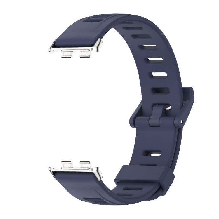 For Honor Band 10 / 9 MIJOBS Flat Hole Breathable TPU Watch Band(Midnight Blue Silver)