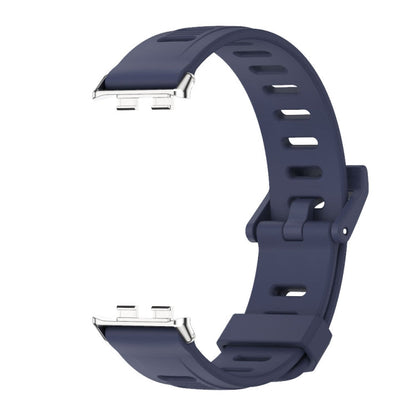 For Honor Band 10 / 9 MIJOBS Flat Hole Breathable TPU Watch Band(Midnight Blue Silver)