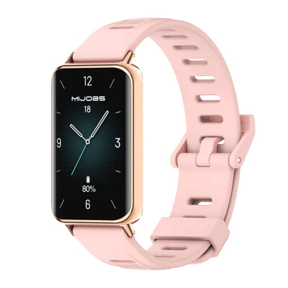 For Honor Band 10 / 9 MIJOBS Flat Hole Breathable TPU Watch Band(Pink Rose Gold)