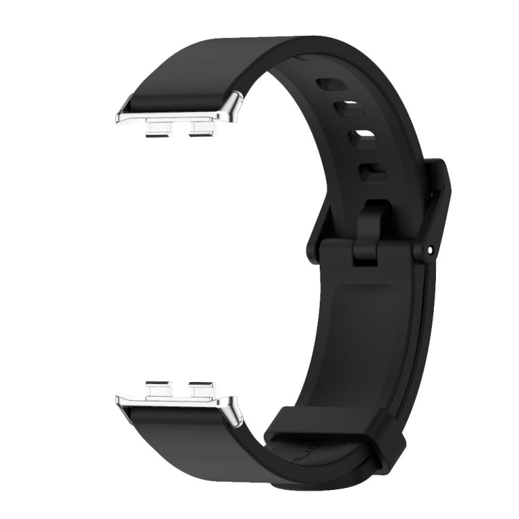 For Honor Band 10 / 9 MIJOBS Solid Color Silicone Watch Band(Black Silver)