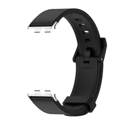 For Honor Band 10 / 9 MIJOBS Solid Color Silicone Watch Band(Black Silver)