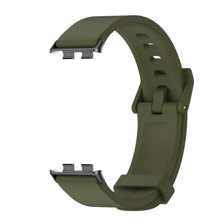 For Honor Band 10 / 9 MIJOBS Solid Color Silicone Watch Band(Army Green Black)