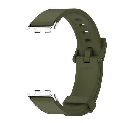 For Honor Band 10 / 9 MIJOBS Solid Color Silicone Watch Band(Army Green Silver)