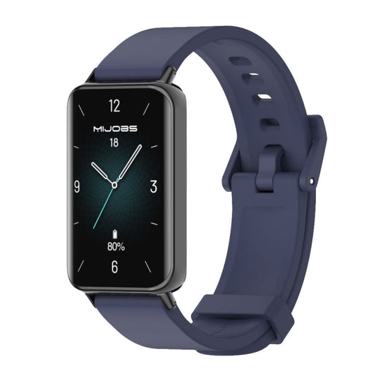 For Honor Band 10 / 9 MIJOBS Solid Color Silicone Watch Band(Midnight Blue Black)