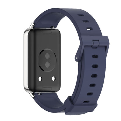 For Honor Band 10 / 9 MIJOBS Solid Color Silicone Watch Band(Midnight Blue Silver)
