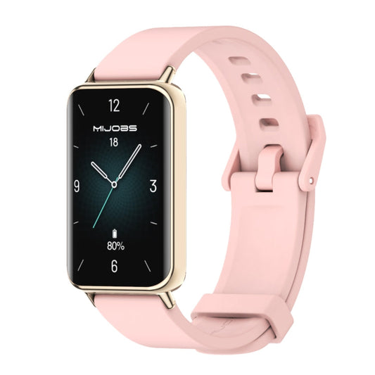 For Honor Band 10 / 9 MIJOBS Solid Color Silicone Watch Band(Pink Light Gold)